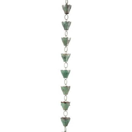 GOOD DIRECTIONS Good Directions 13 Cup Tulip Rain Chain, Blue Verde Copper 463V1-8